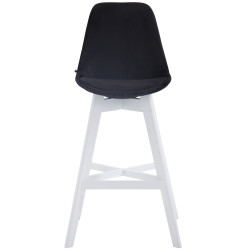 Taburete Cannes en Terciopelo Negro,Blanco