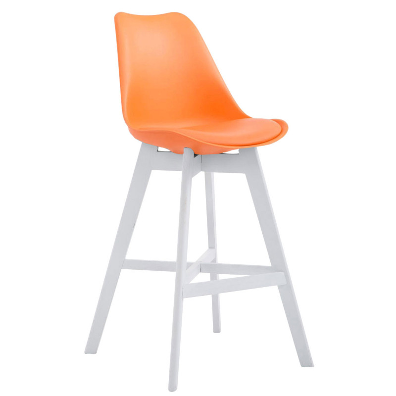 Taburete Cannes Estructura de Polipropileno Naranja,Blanco