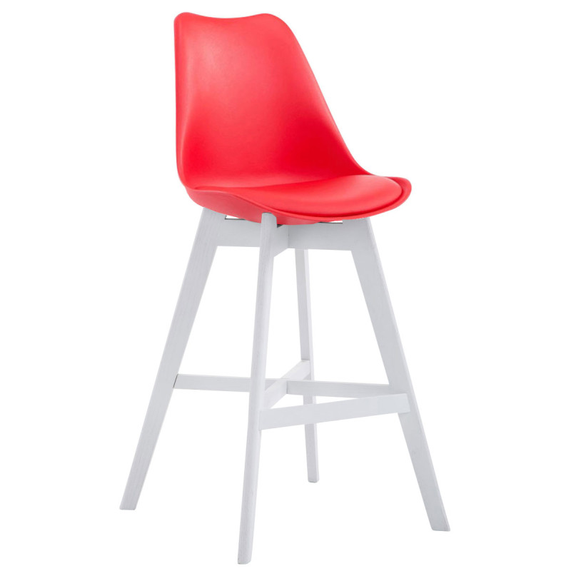Taburete Cannes Estructura de Polipropileno Rojo,Blanco