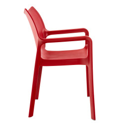 Silla plástico apilable DIVA Rojo