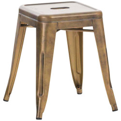 Taburete en metal Armin Dorado