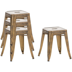 Taburete en metal Armin Dorado