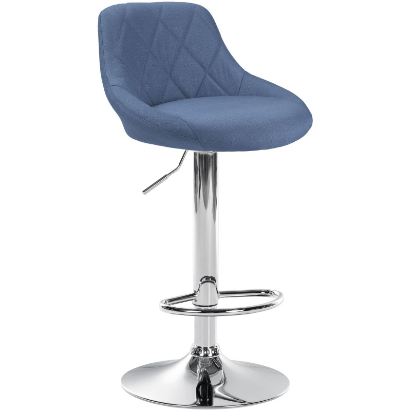 Taburete De Bar Lazio Tapizado En Tela Azul