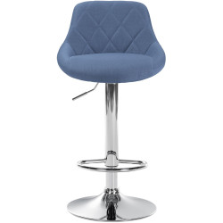Taburete De Bar Lazio Tapizado En Tela Azul