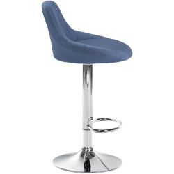 Taburete De Bar Lazio Tapizado En Tela Azul