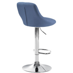 Taburete De Bar Lazio Tapizado En Tela Azul