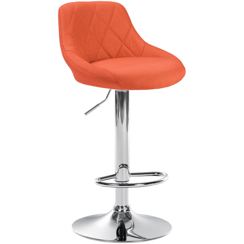 Taburete De Bar Lazio Tapizado En Tela Naranja