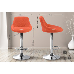 Taburete De Bar Lazio Tapizado En Tela Naranja