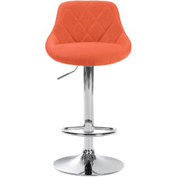 Taburete De Bar Lazio Tapizado En Tela Naranja