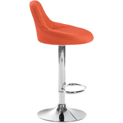 Taburete De Bar Lazio Tapizado En Tela Naranja
