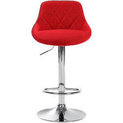 Taburete De Bar Lazio Tapizado En Tela Rojo