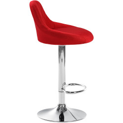 Taburete De Bar Lazio Tapizado En Tela Rojo