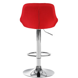 Taburete De Bar Lazio Tapizado En Tela Rojo