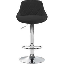 Taburete De Bar Lazio Tapizado En Tela Negro