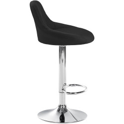 Taburete De Bar Lazio Tapizado En Tela Negro