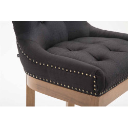 Taburete Lakewood en Tela & Madera clara Negro