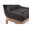 Taburete Lakewood en Tela & Madera clara Negro