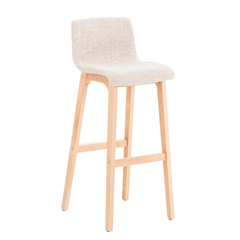 Taburete Hoover con Base de Madera Crema