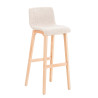 Taburete Hoover con Base de Madera Crema