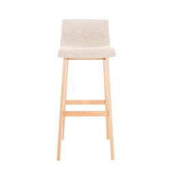 Taburete Hoover con Base de Madera Crema