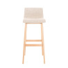 Taburete Hoover con Base de Madera Crema