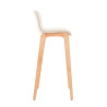 Taburete Hoover con Base de Madera Crema