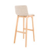 Taburete Hoover con Base de Madera Crema