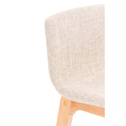 Taburete Hoover con Base de Madera Crema