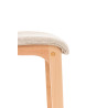 Taburete Hoover con Base de Madera Crema
