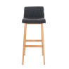 Taburete Hoover con Base de Madera Gris oscuro