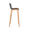 Taburete Hoover con Base de Madera Gris oscuro