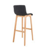 Taburete Hoover con Base de Madera Gris oscuro