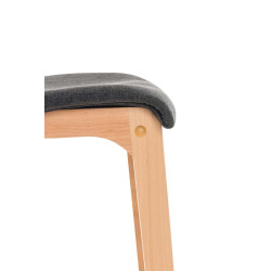 Taburete Hoover con Base de Madera Gris oscuro