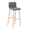 Taburete Hoover con Base de Madera Gris claro