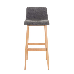 Taburete Hoover con Base de Madera Gris claro