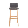 Taburete Hoover con Base de Madera Gris claro
