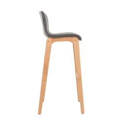 Taburete Hoover con Base de Madera Gris claro