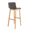 Taburete Hoover con Base de Madera Gris claro