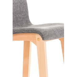Taburete Hoover con Base de Madera Gris claro