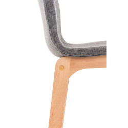 Taburete Hoover con Base de Madera Gris claro