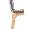 Taburete Hoover con Base de Madera Gris claro