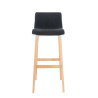 Taburete Hoover con Base de Madera Negro