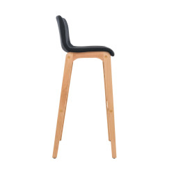 Taburete Hoover con Base de Madera Negro