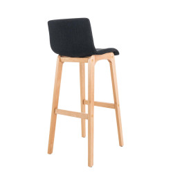 Taburete Hoover con Base de Madera Negro