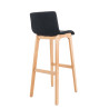 Taburete Hoover con Base de Madera Negro