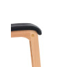 Taburete Hoover con Base de Madera Negro