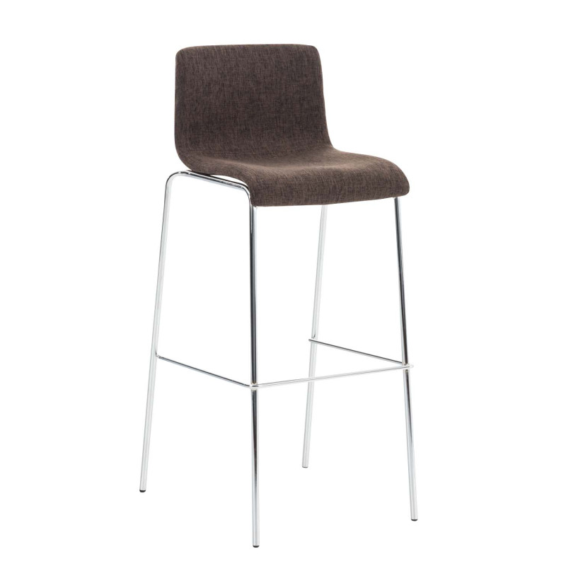 Taburete Hoover en Tela & Base de 4 Patas Marrón,Cromado