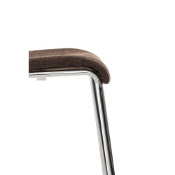 Taburete Hoover en Tela & Base de 4 Patas Marrón,Cromado
