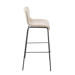 Taburete Hoover en Tela & Base de 4 Patas Crema,Negro