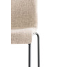 Taburete Hoover en Tela & Base de 4 Patas Crema,Negro